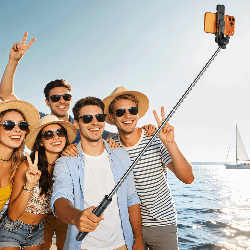 71" Bluetooth Selfie Stick Tripod with 6-Level LED Fill Light & Remote, Heavy-Duty 360° Phone Stand for iPhone & Android