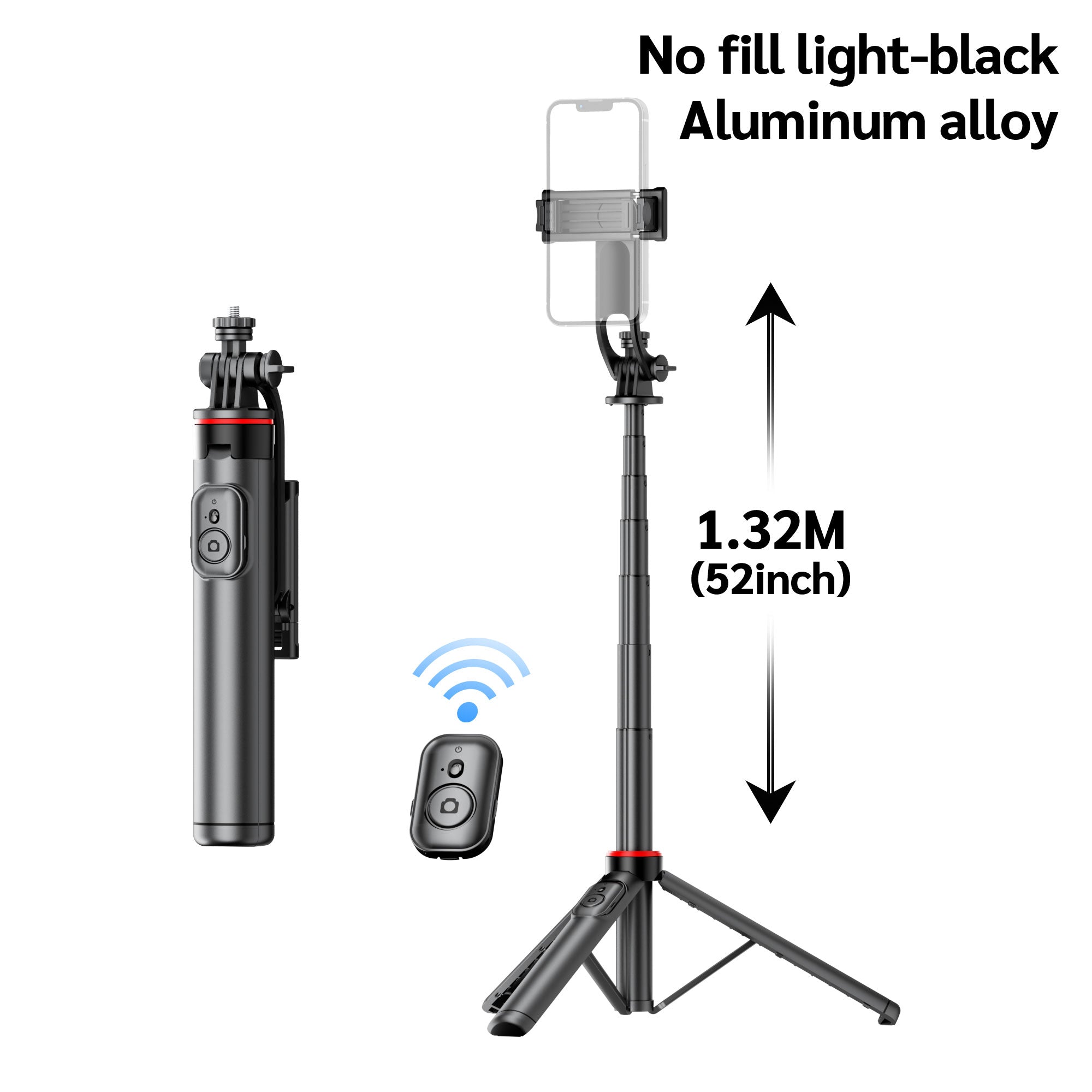 51.6" Adjustable Tripod Selfie Stick for Content Creators