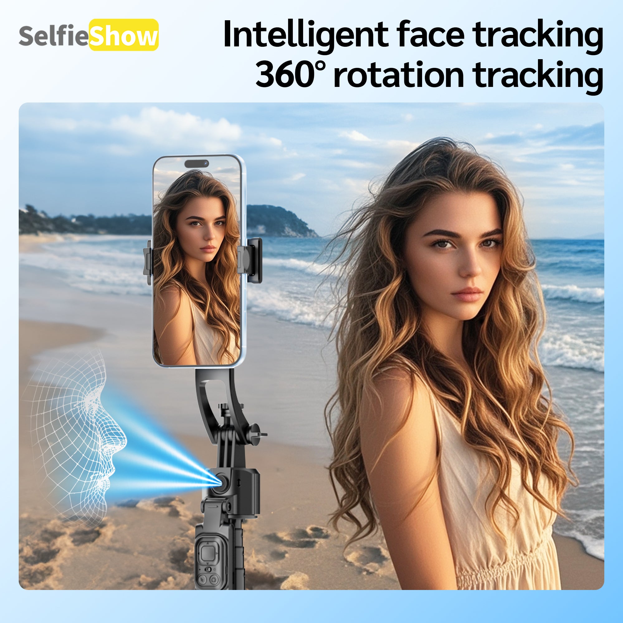 70in AI Face Tracking Tripod with Remote & Gesture Control