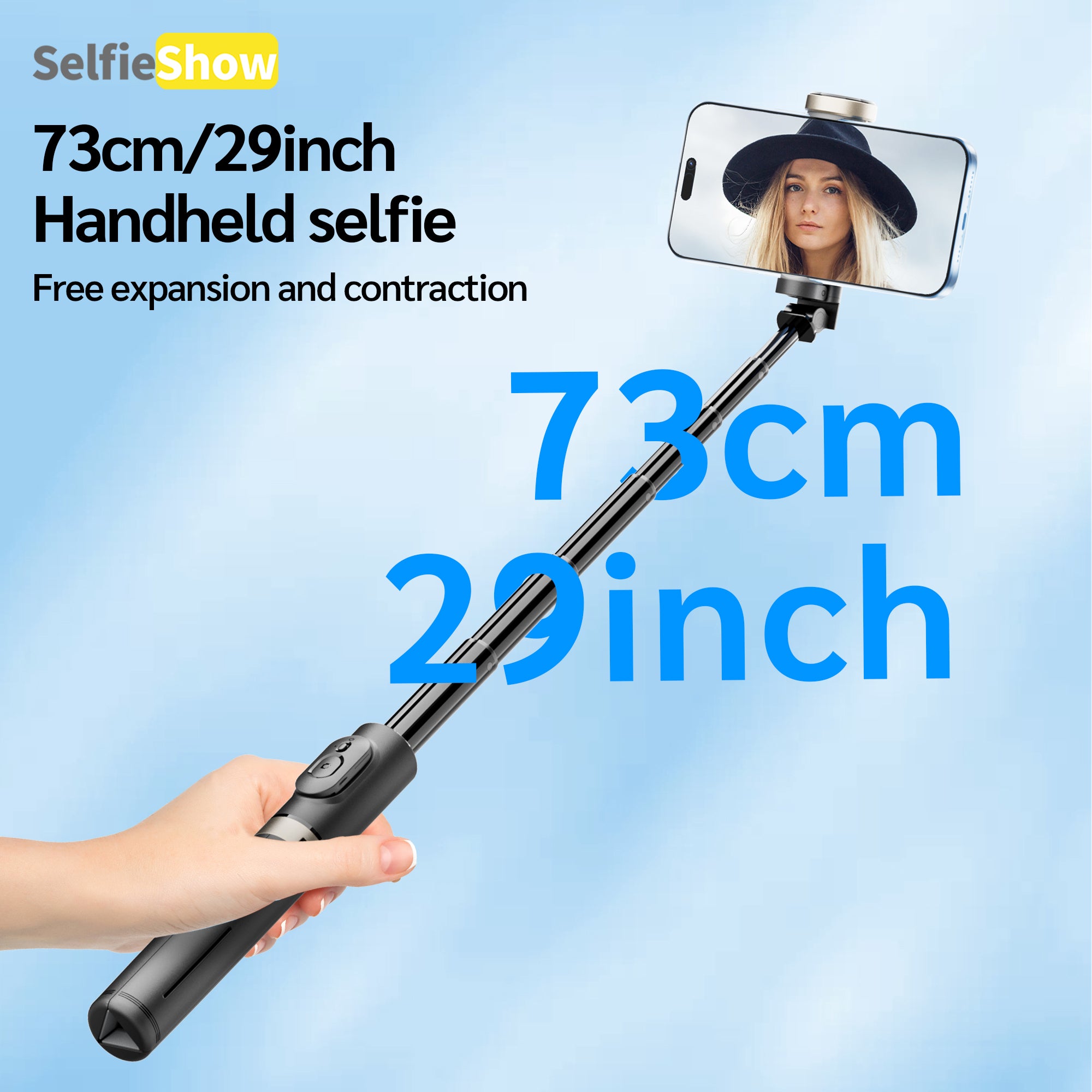 29" Mini Portable Selfie Stick Tripod with iPhone & Android for Travel, Vlogging, Selfies & Video Recording