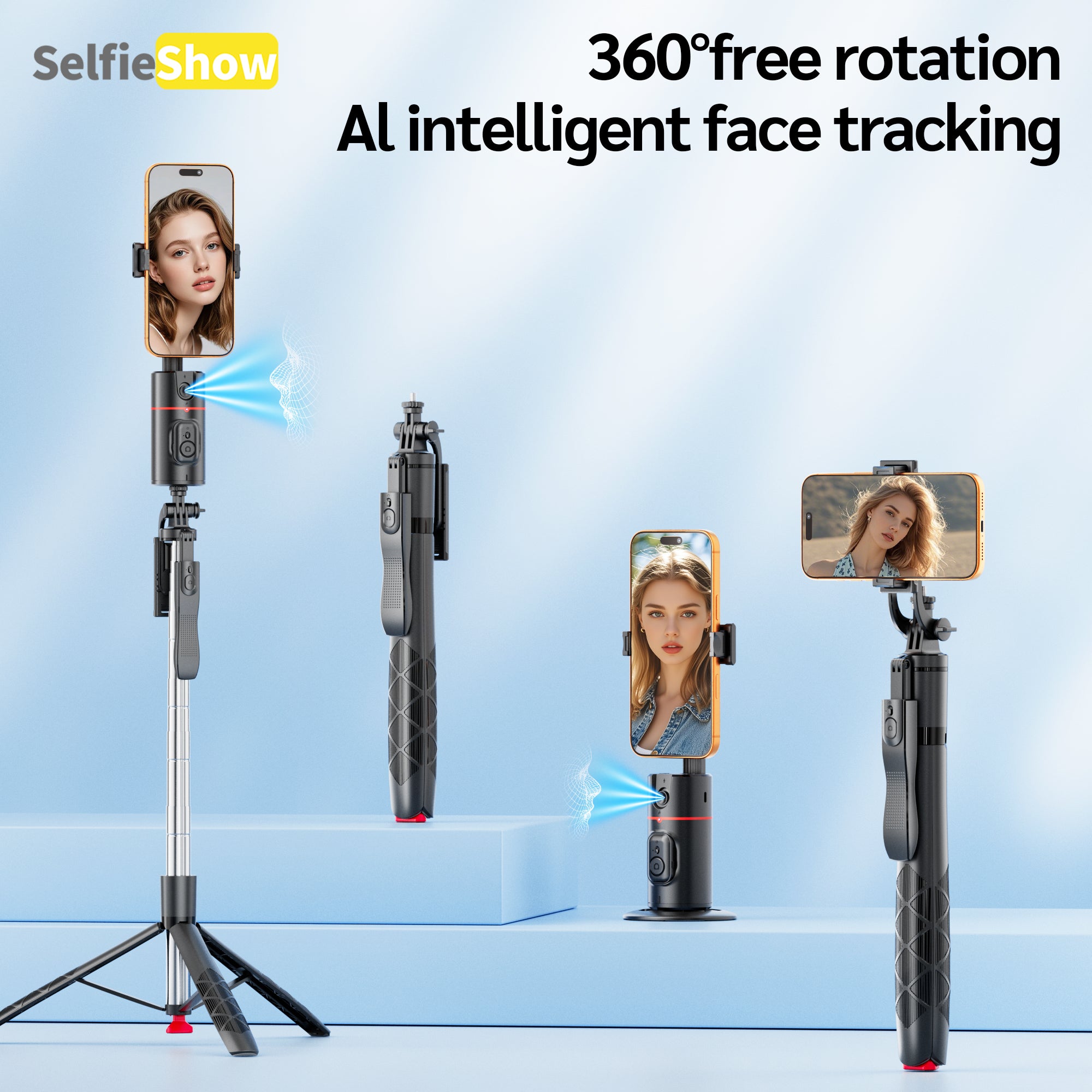 68" AI Face Tracking Tripod with Remote – 360° Auto Tracking for Hands-Free Content Creation