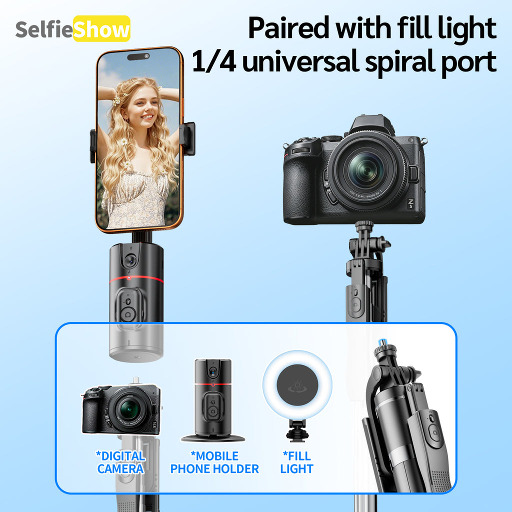 68" AI Face Tracking Tripod with Remote – 360° Auto Tracking for Hands-Free Content Creation