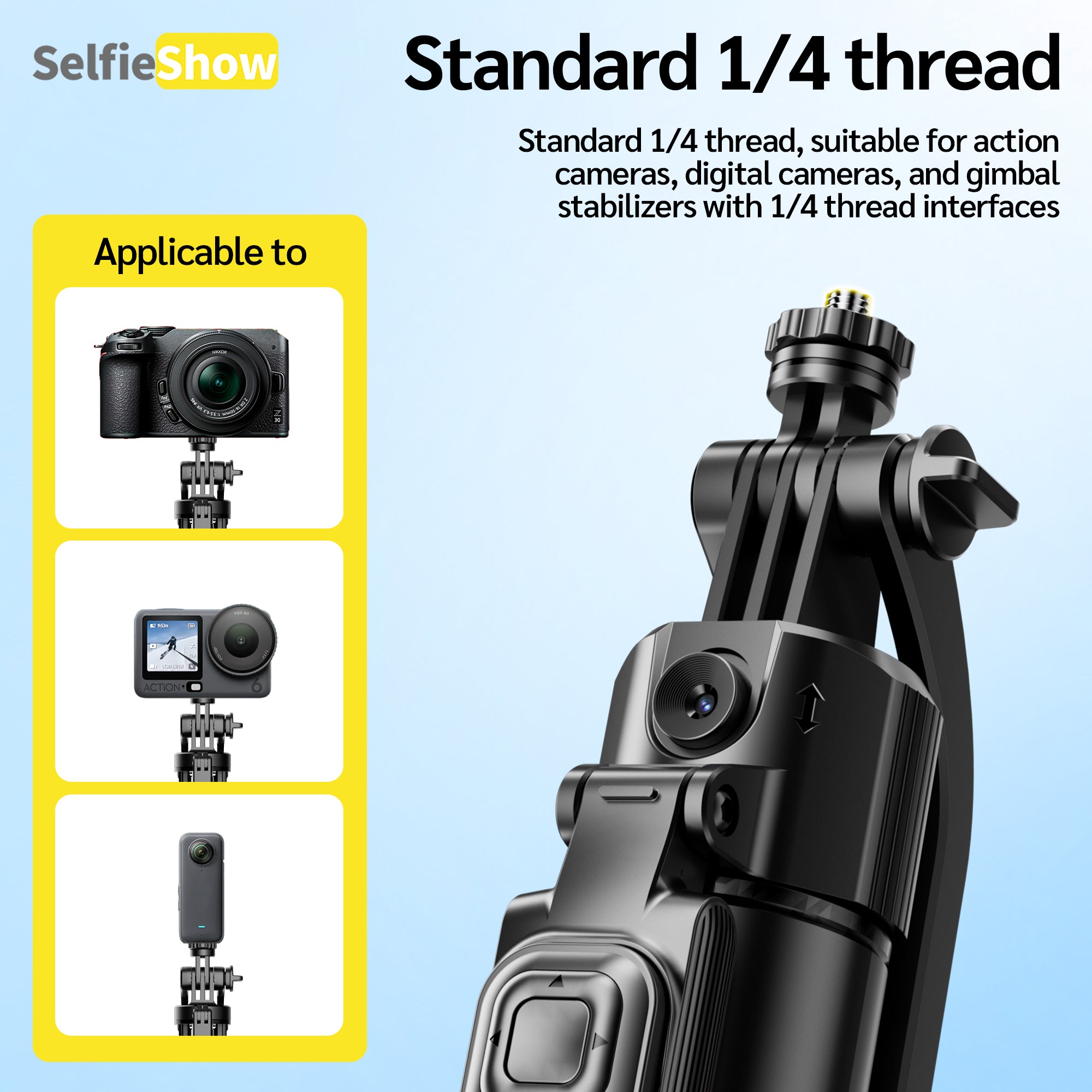 70in AI Face Tracking Tripod with Remote & Gesture Control