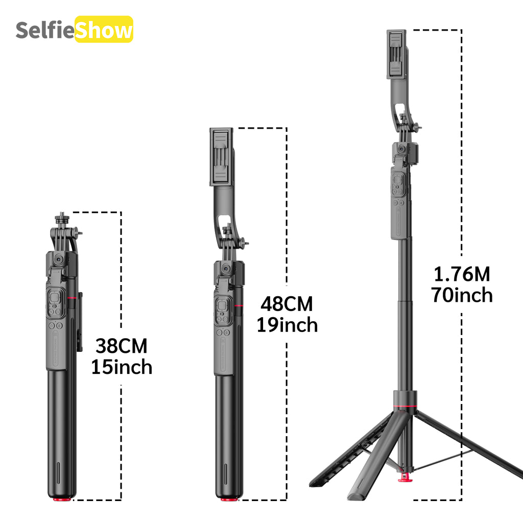 70in AI Face Tracking Tripod with Remote & Gesture Control