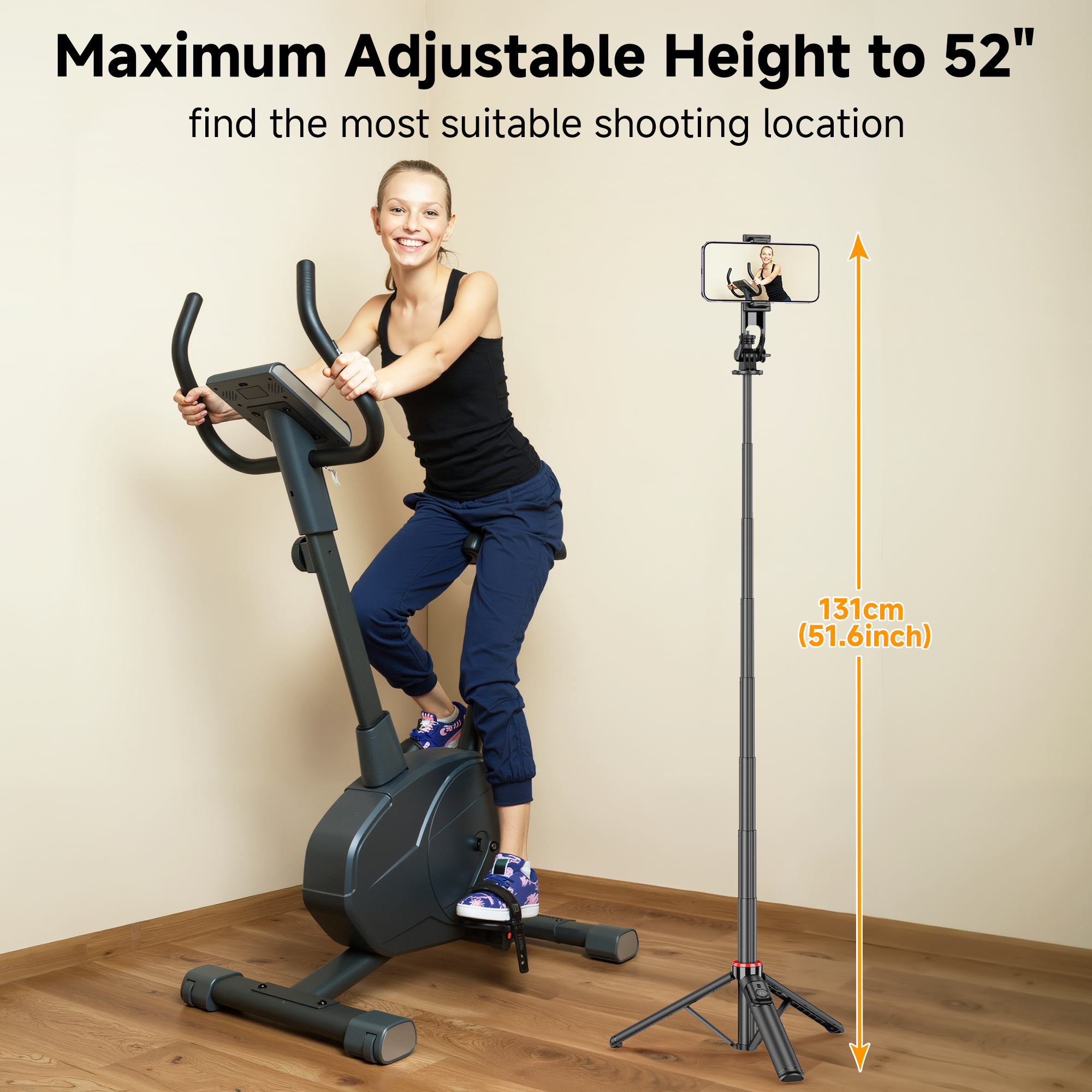 51.6" Adjustable Tripod Selfie Stick for Content Creators