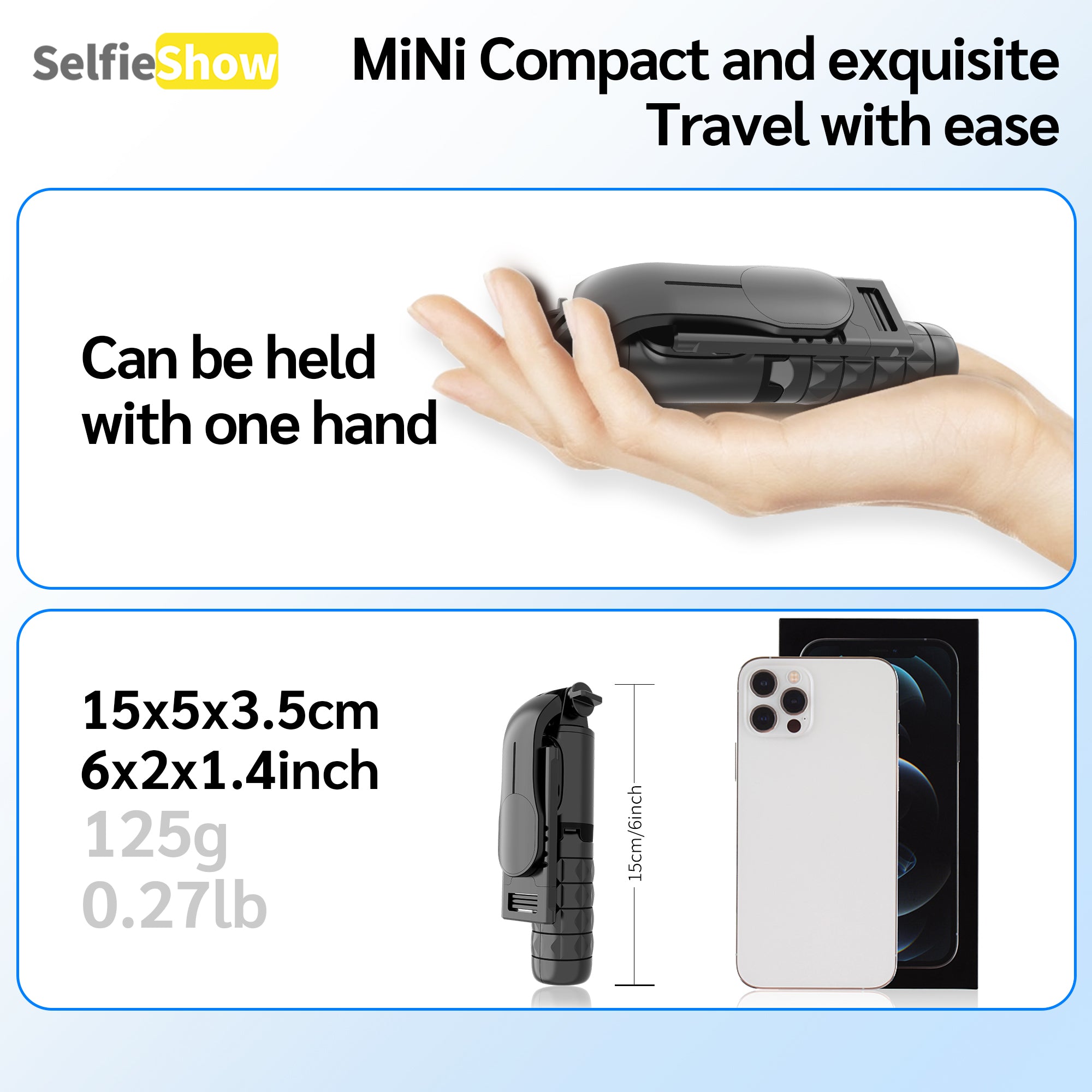 Mini Aluminum Alloy Bluetooth Selfie Stick Tripod for Phone, Desktop Stand with 360° Rotation & Remote for iOS & Android