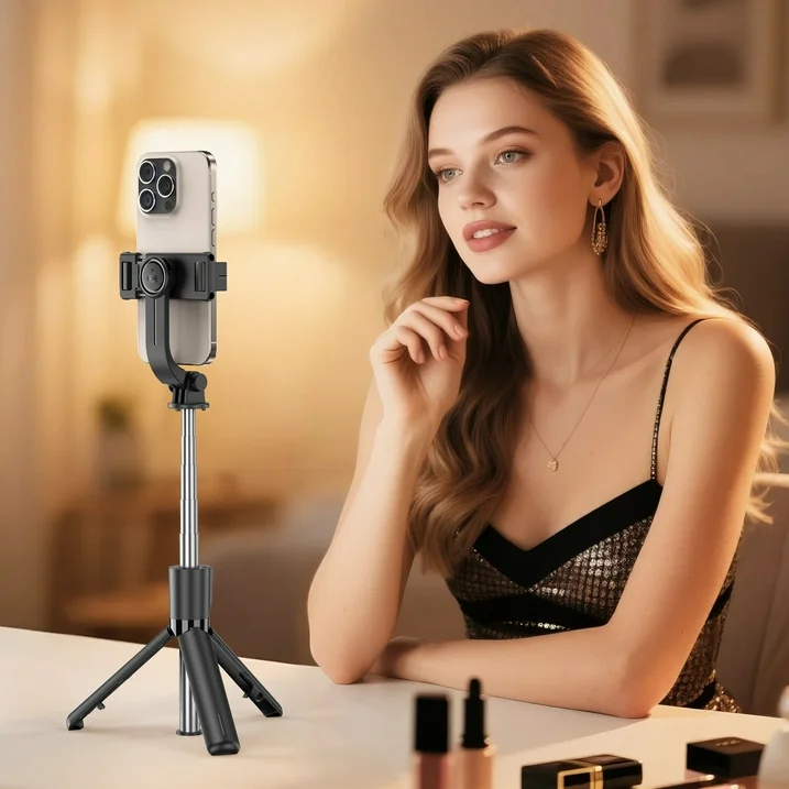 Portable Bluetooth Selfie Stick Tripod with Detachable Phone Holder