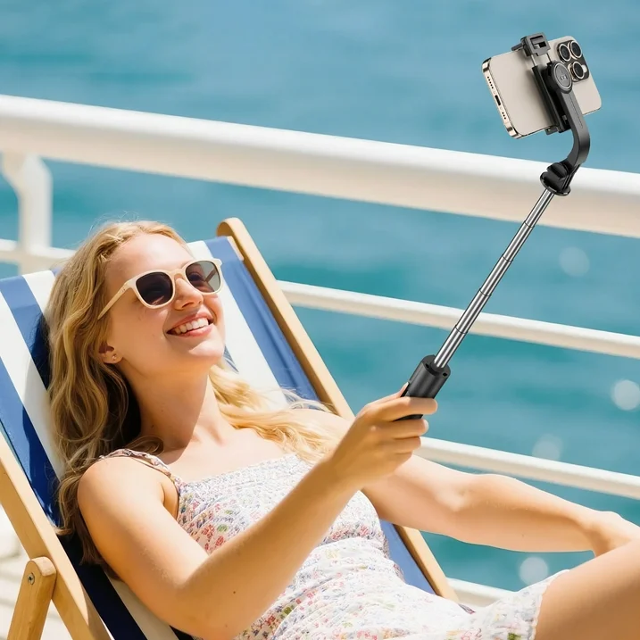 Portable Bluetooth Selfie Stick Tripod with Detachable Phone Holder