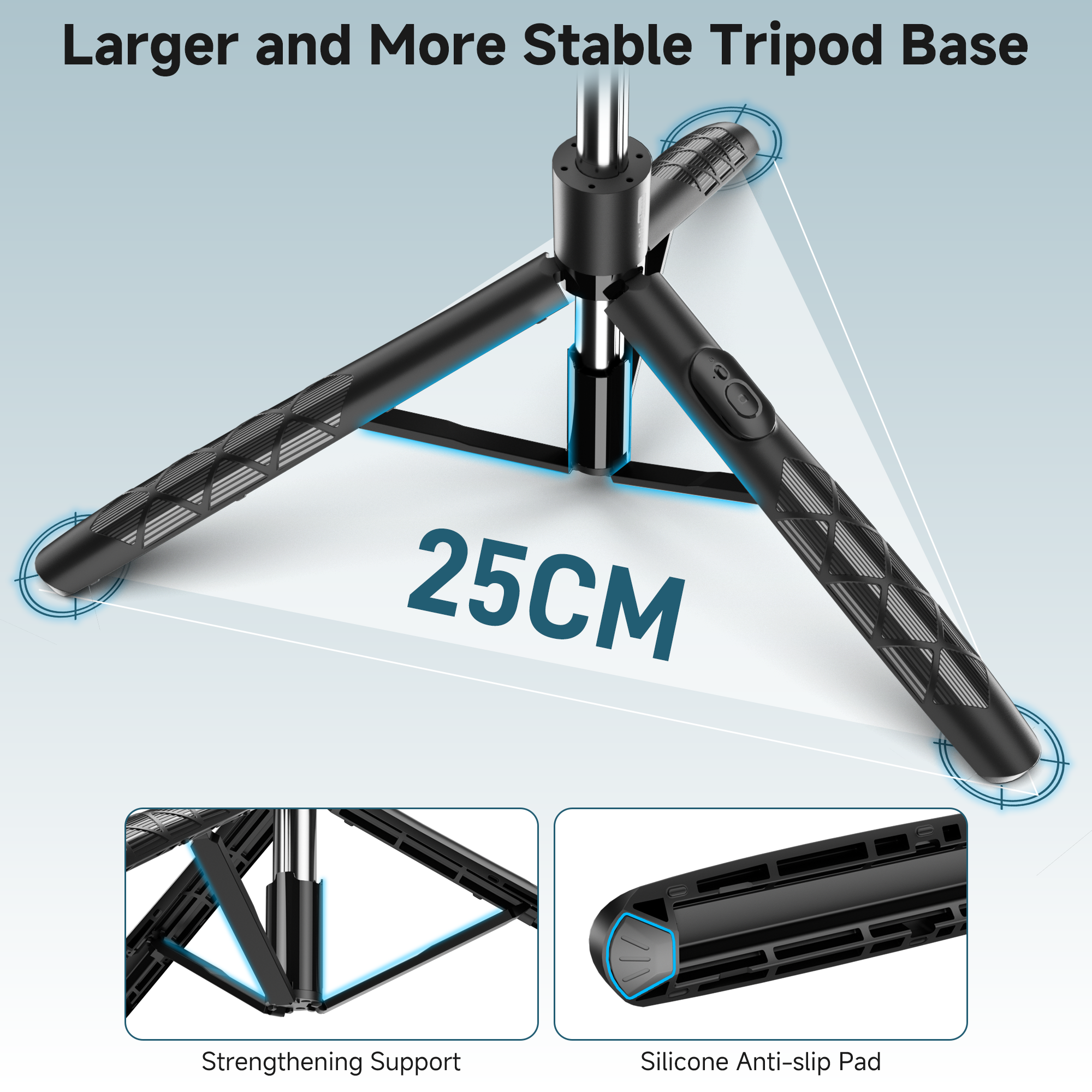 71" Bluetooth Selfie Stick Tripod with 6-Level LED Fill Light & Remote, Heavy-Duty 360° Phone Stand for iPhone & Android