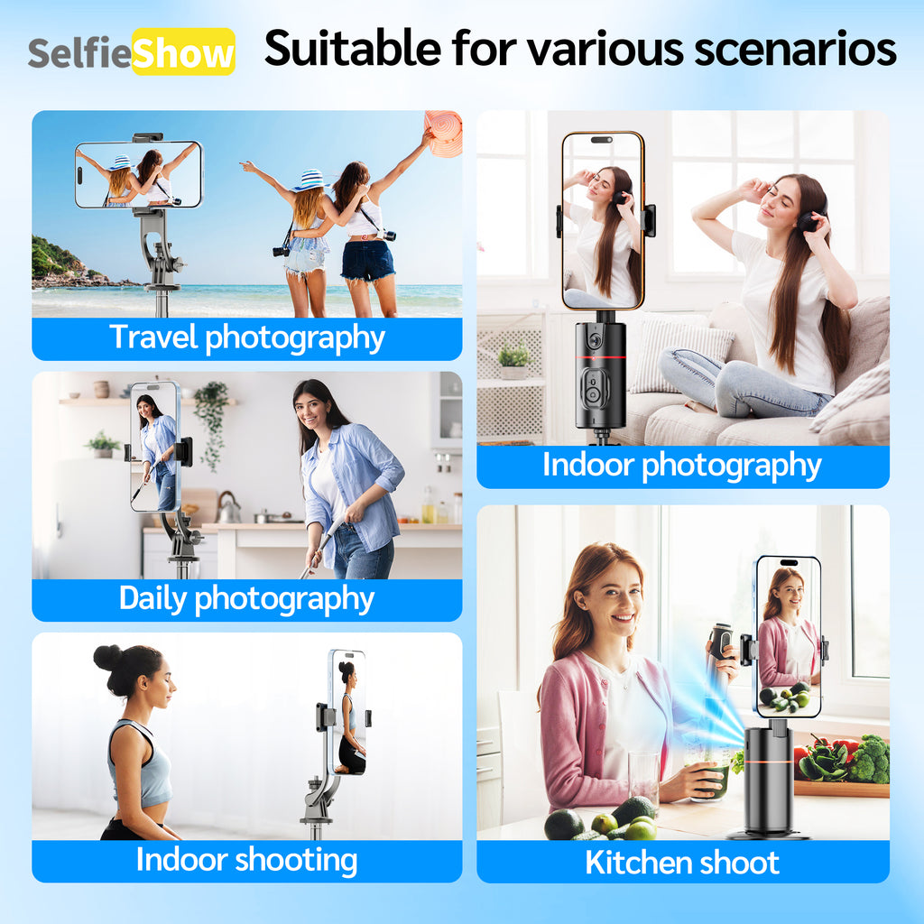 68" AI Face Tracking Tripod with Remote – 360° Auto Tracking for Hands-Free Content Creation