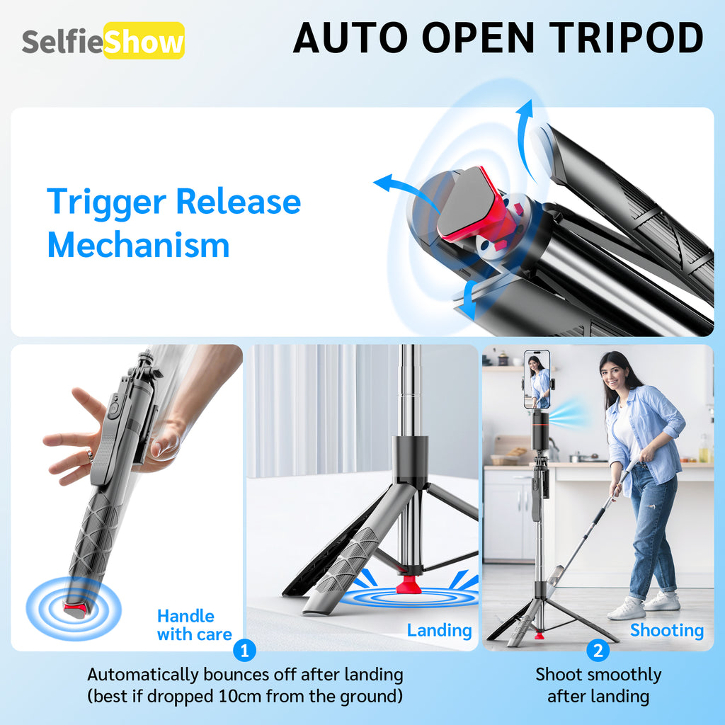 68" AI Face Tracking Tripod with Remote – 360° Auto Tracking for Hands-Free Content Creation