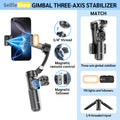AI Face Tracking Gimbal Stabilizer – 3-Axis Stabilization, Gesture Control & Built-In Fill Light
