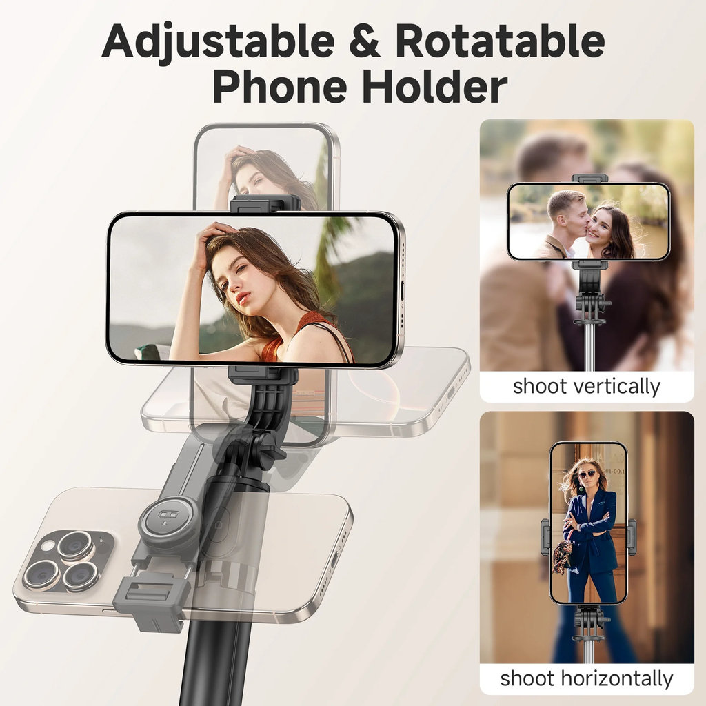 Portable Bluetooth Selfie Stick Tripod with Detachable Phone Holder