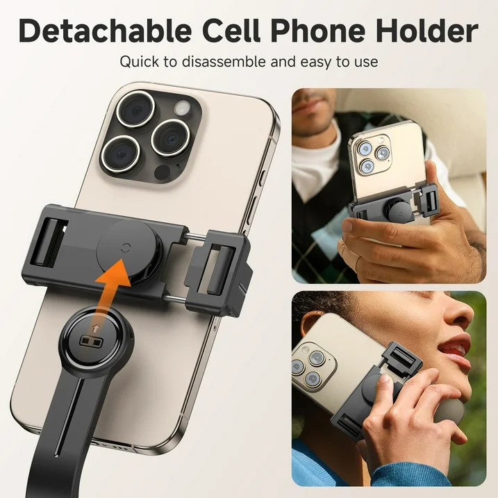 Portable Bluetooth Selfie Stick Tripod with Detachable Phone Holder